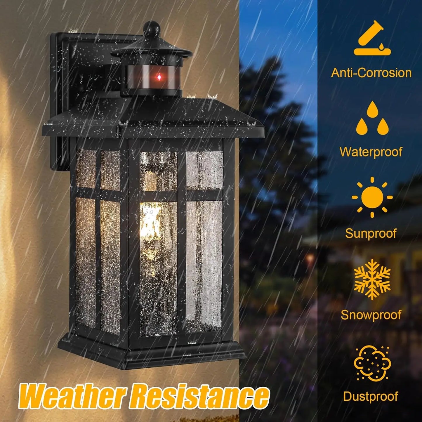 Outdoor Motion Sensor Wall Lights Two Pack Dusk To Dawn