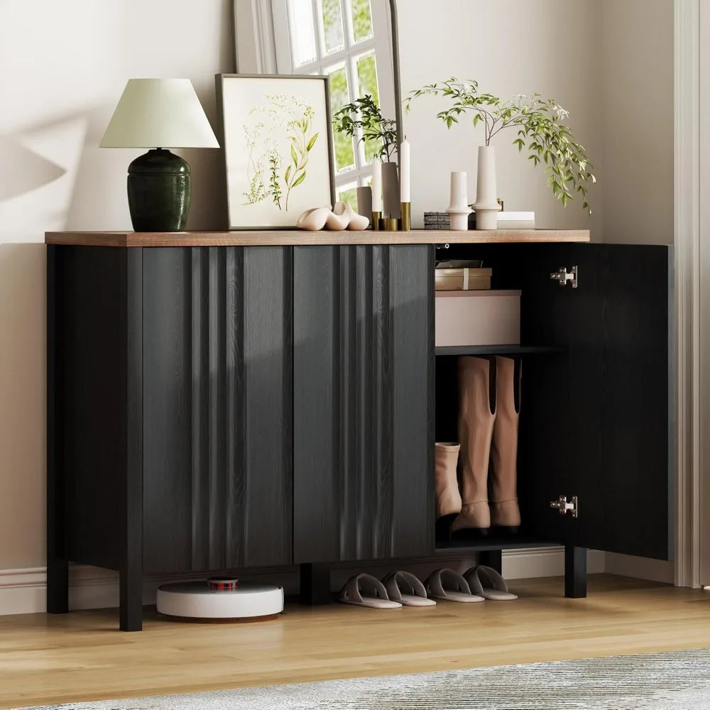 XIAOLANG Shoe Cabinet With 3 Doors And Hidden Storage Entryway