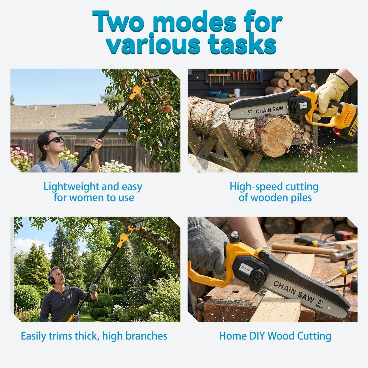 Cordless 2-In-1 Pole Saw With Extension Pole