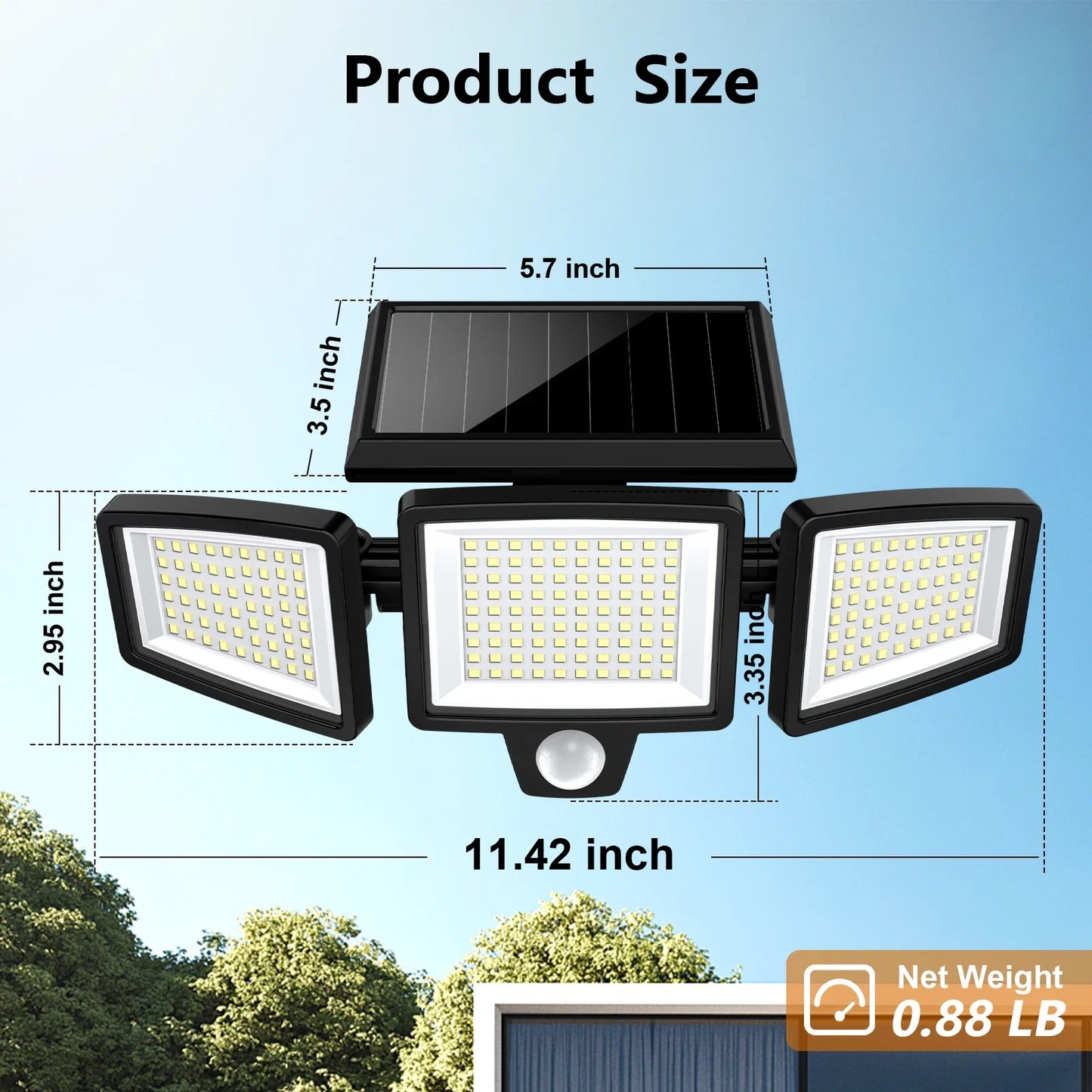 SZRSTH 4 Pack Outdoor Solar Lights With Motion Sensor
