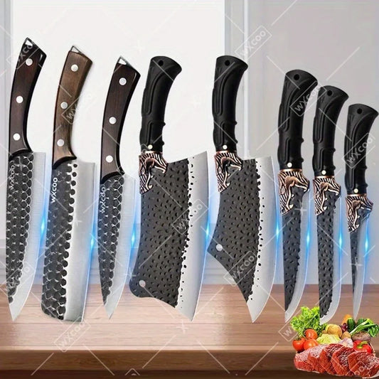 WXCOO Professional Kitchen Knife Set Forged Stainless Steel