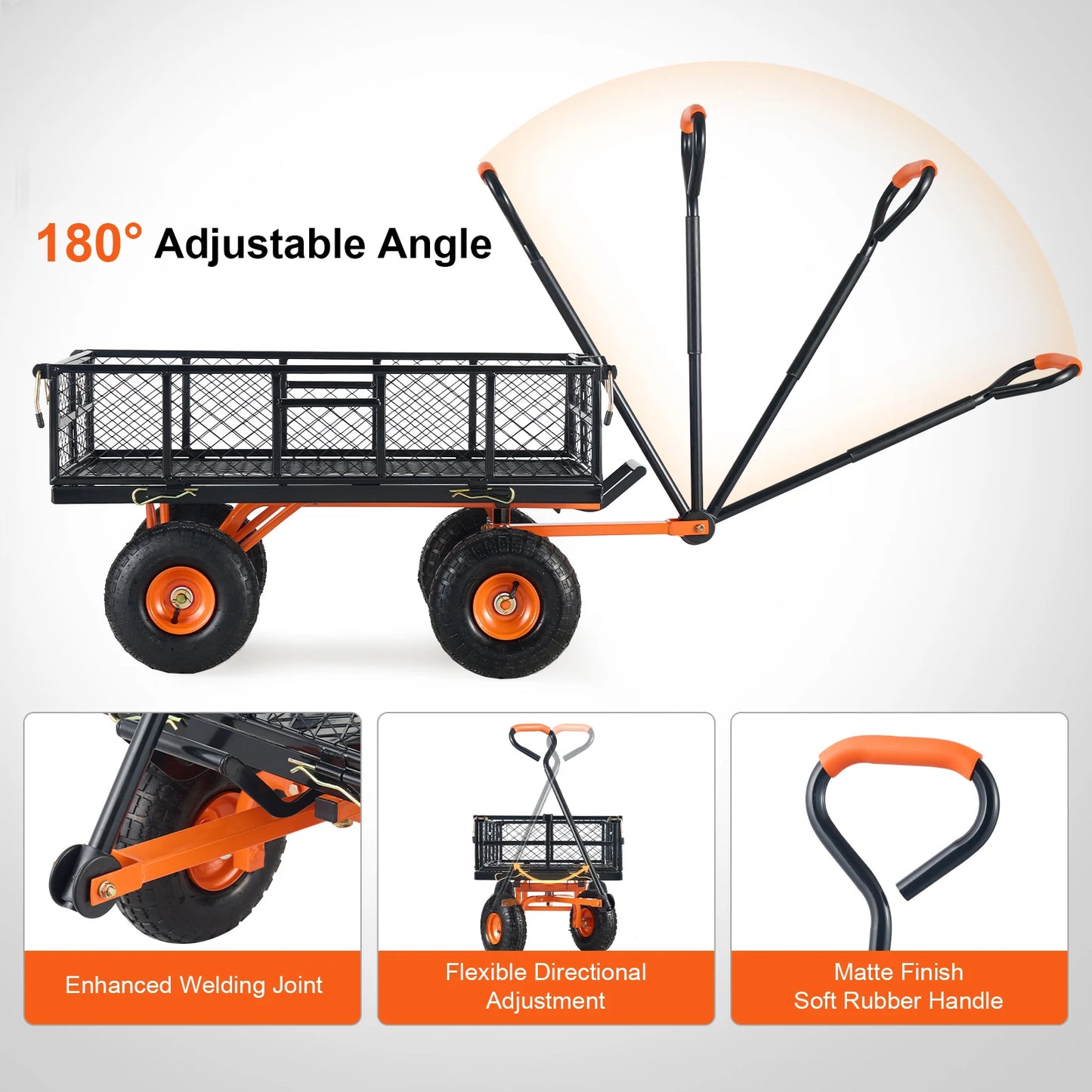 SucceBuy Garden Utility Wagon For Versatile Dump Cart