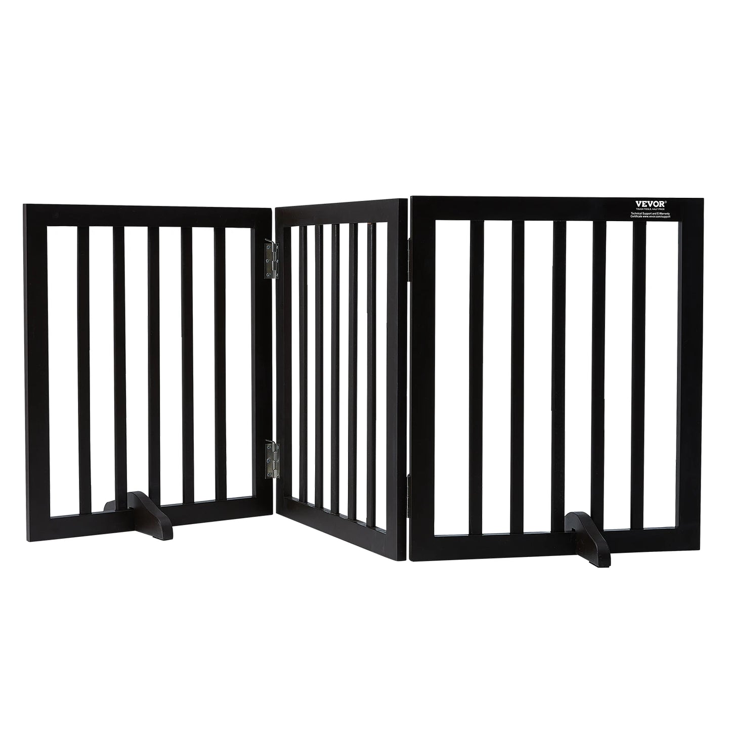 SucceBuy Free Standing Dog Gate With 3 Panels Folding Barrier