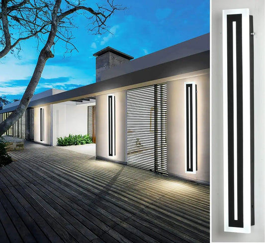 Outdoor LED Wall Sconce Long Strip Light Modern IP67 Frosted Acrylic