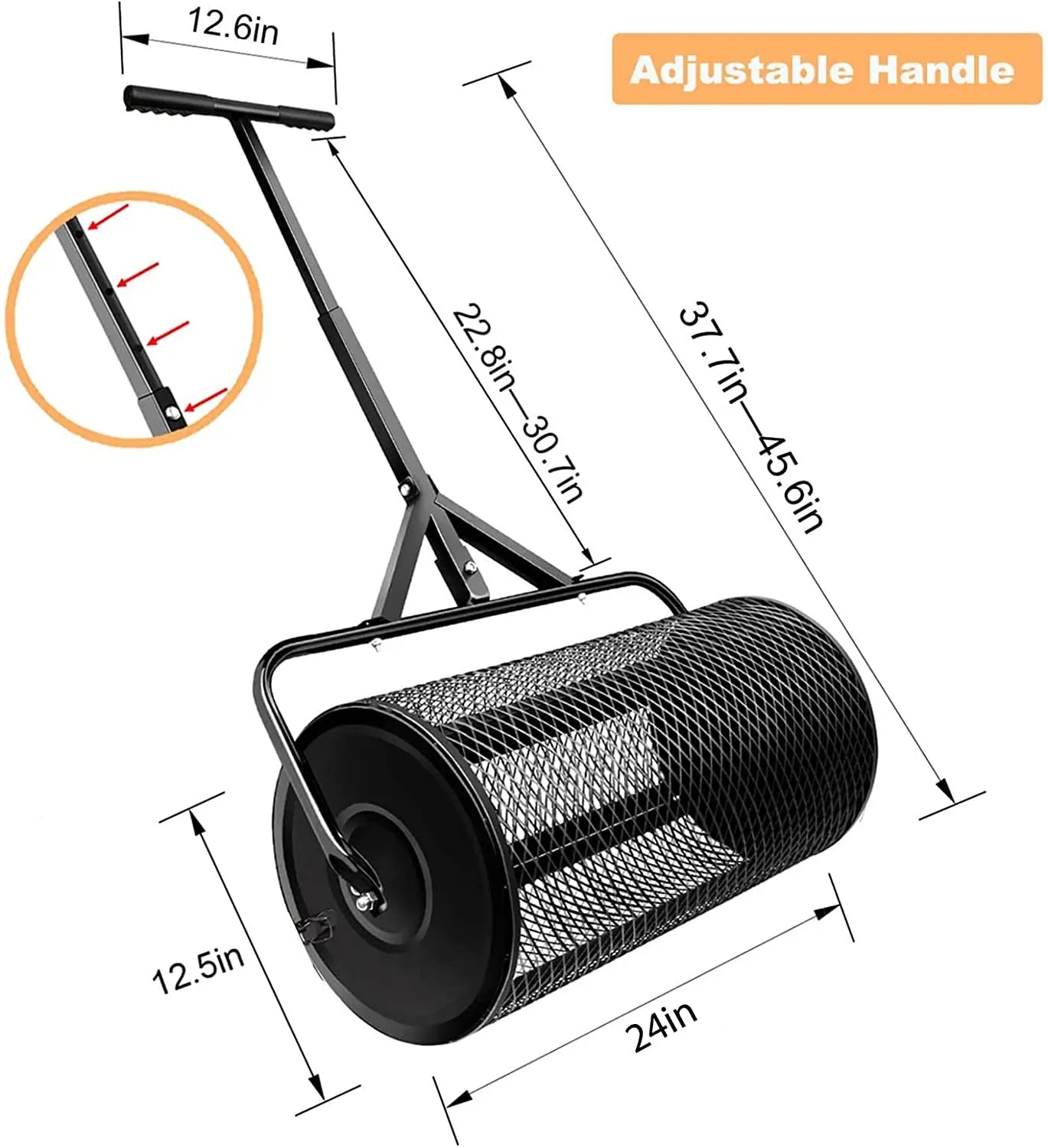 T Shape Handle Compost Peat Moss Metal Mesh Manure Spreader