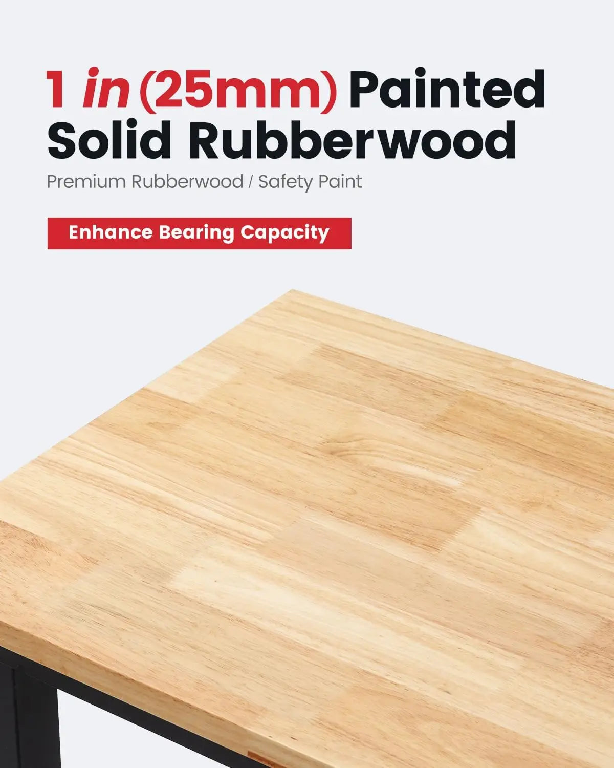 Heavy Duty Rubberwood Workbench for Garage and Woodworking Shop
