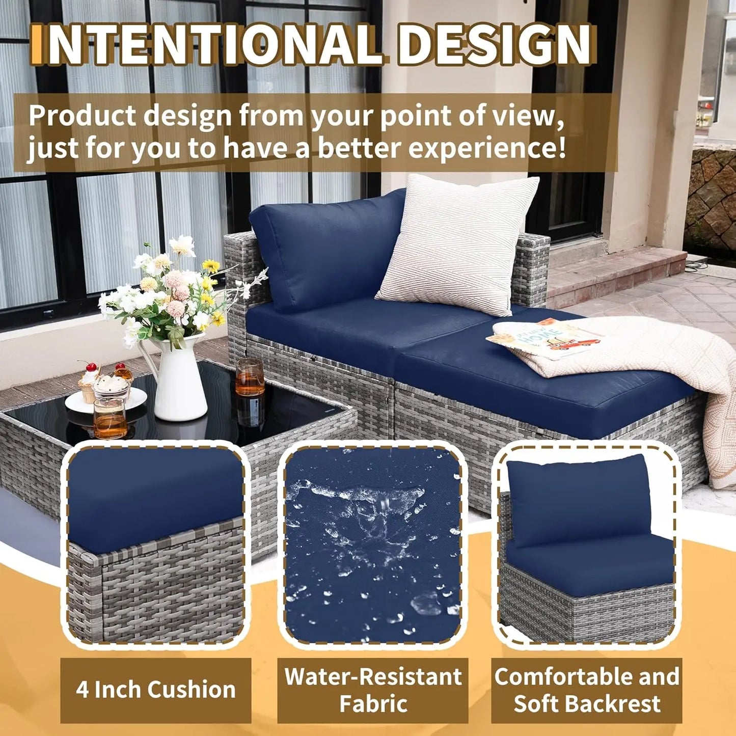 Modular Outdoor Patio Sectional Sofa Set For All Weather