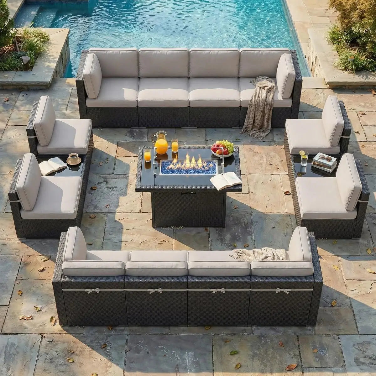 Patio Furniture Set With Fire Pit Table