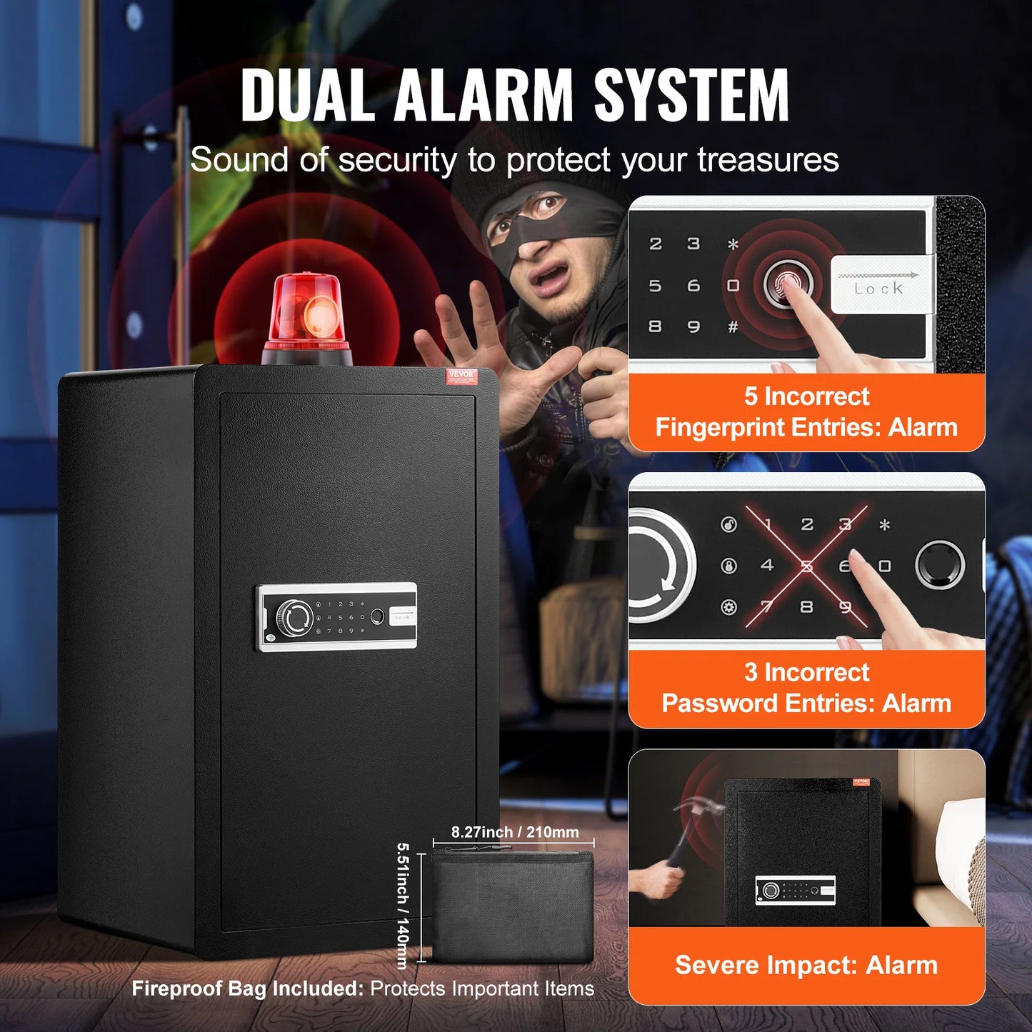 SucceBuy Safe Box With Key Lock Password And Fingerprint