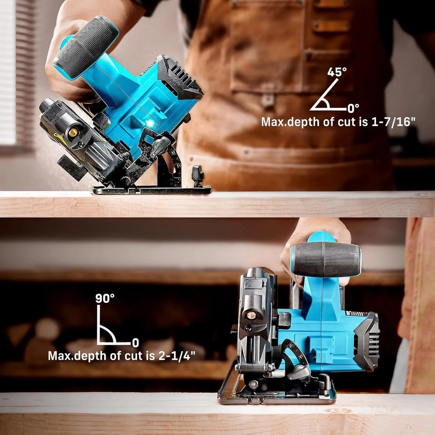 Seesii Cordless Circular Saw 5200 RPM for Precise Wood Cutting