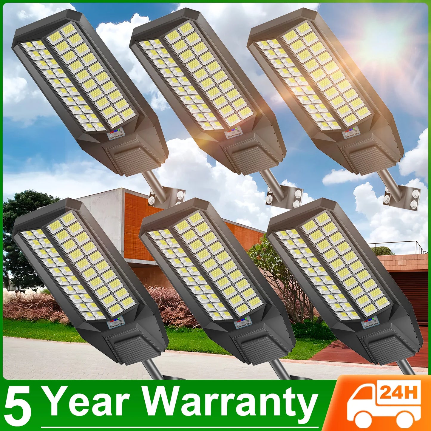 Outdoor Solar Street Lights 8000W Six Pack With Multiple Modes
