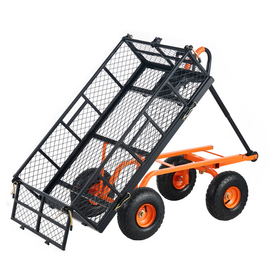 SucceBuy Garden Utility Wagon For Versatile Dump Cart
