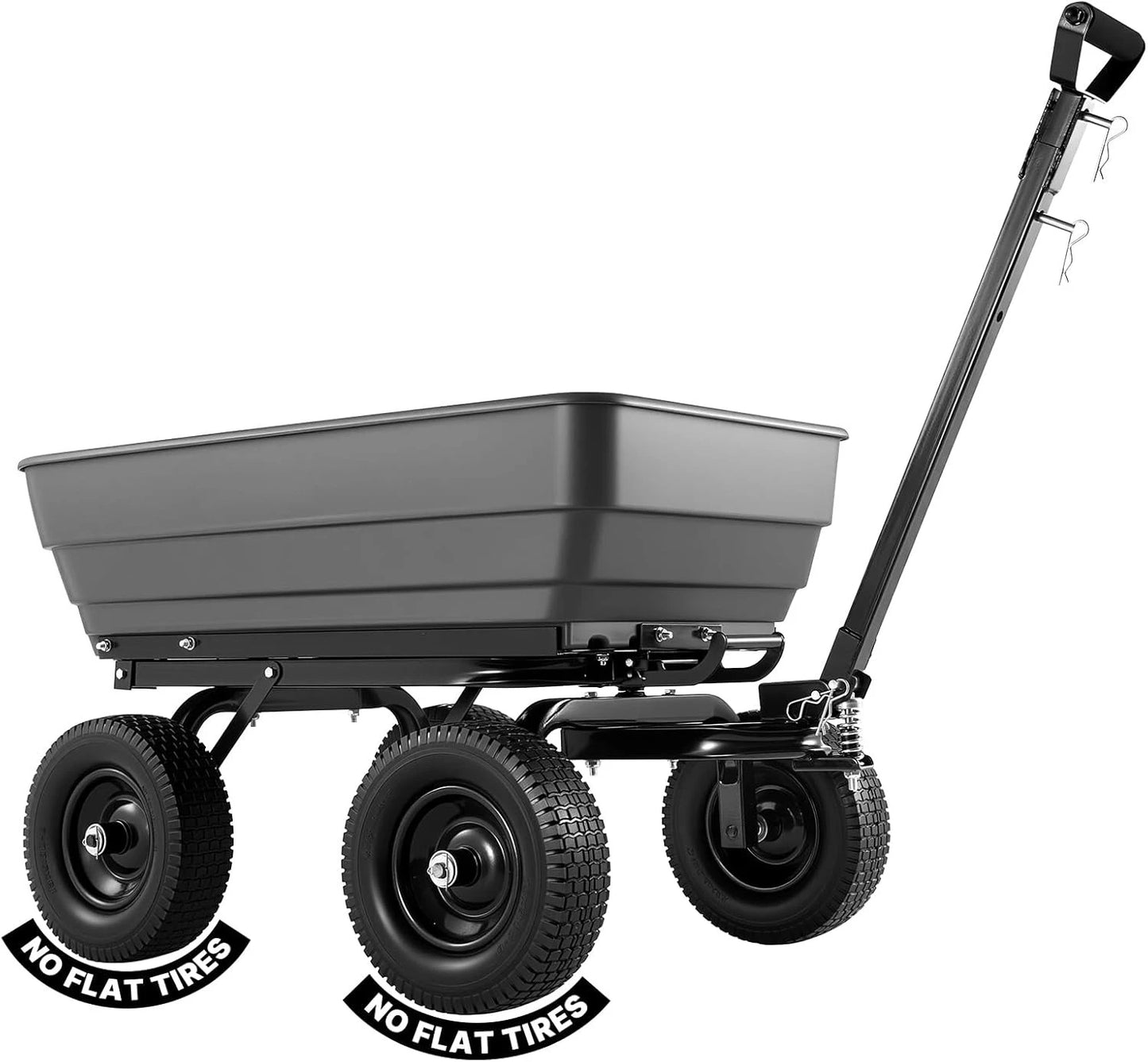 Poly Garden Cart Dump Wagon With 2-In-1 Convertible Handle