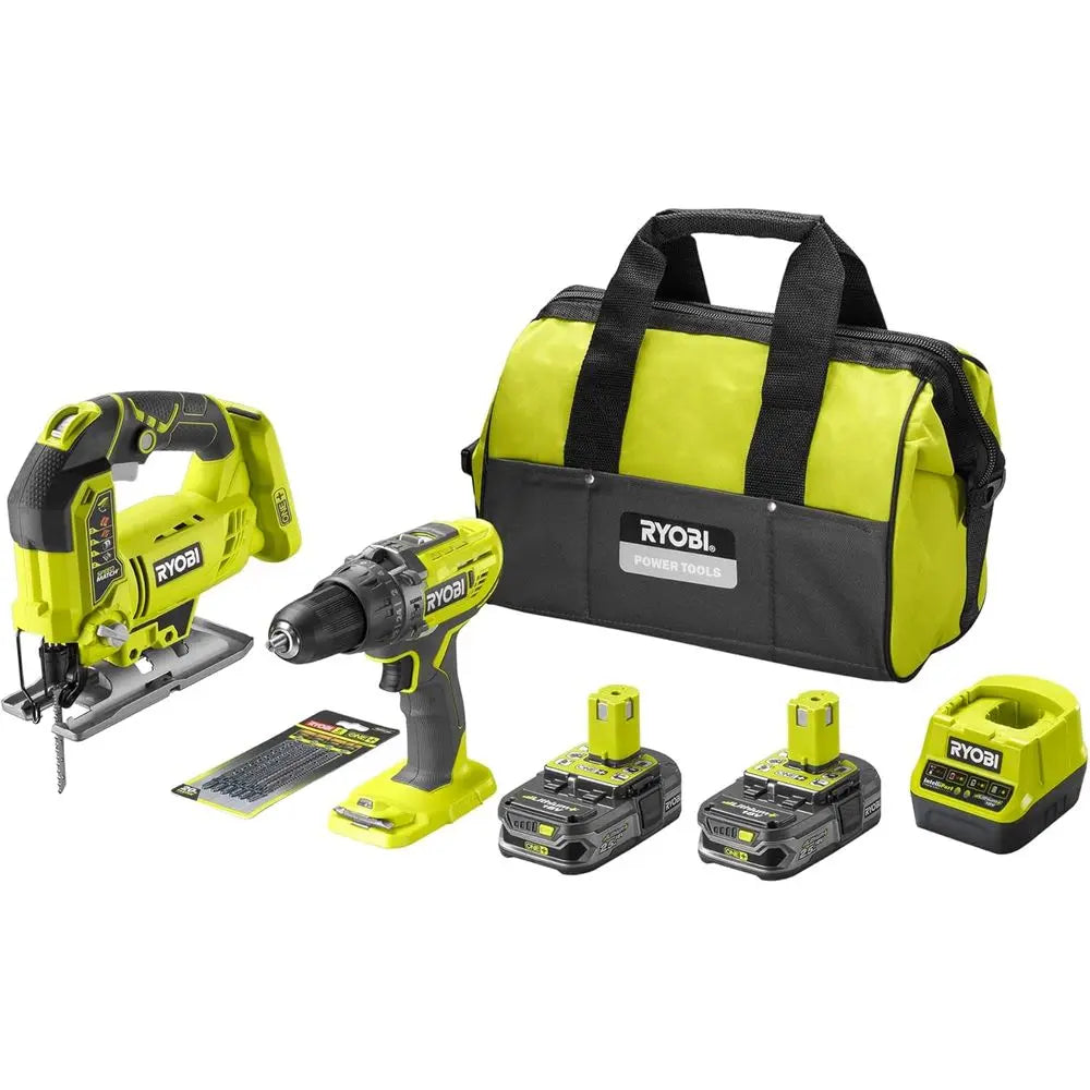 18V Dual Tool Kit Impact Drill and Jigsaw with Batteries