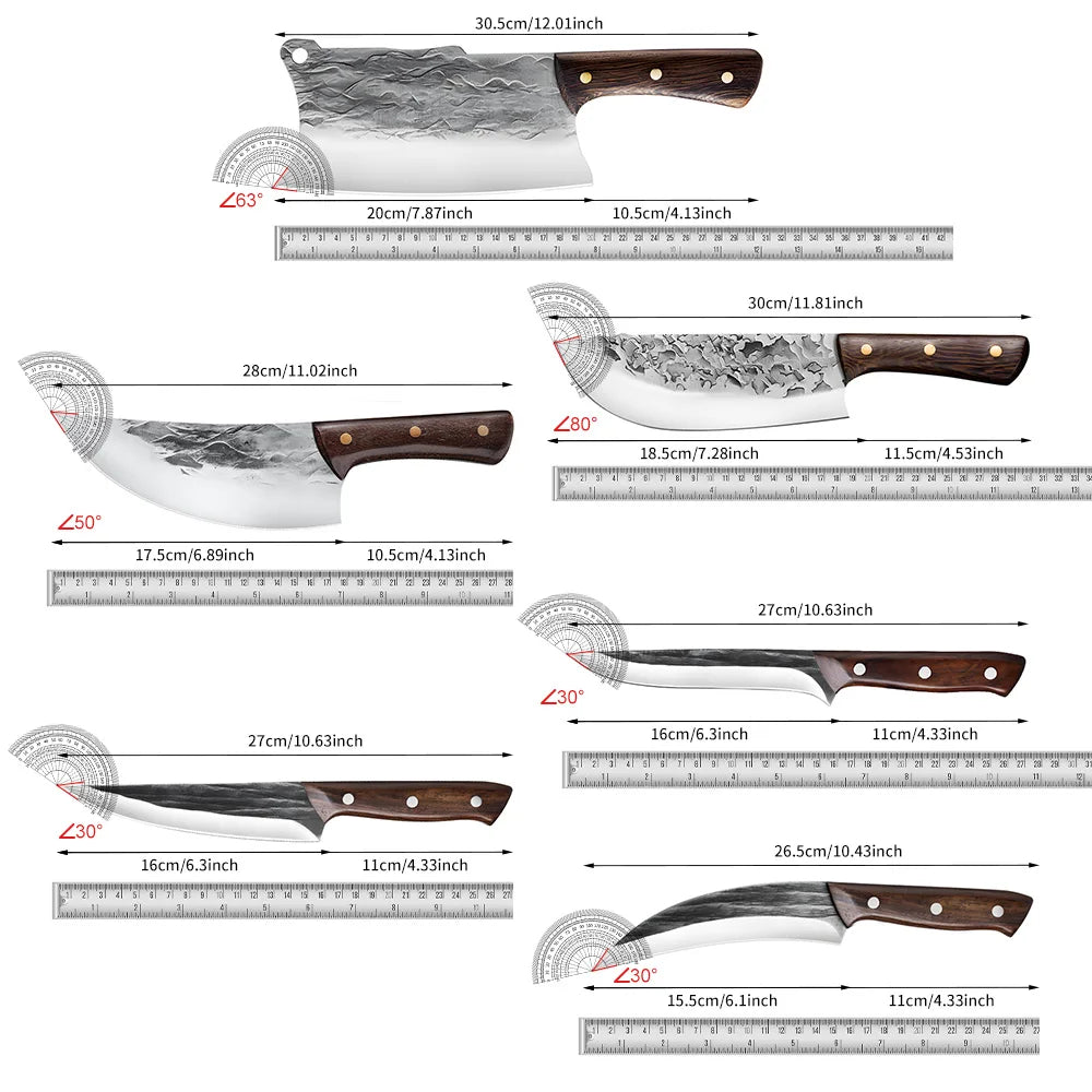 ZENG 7 Piece Kitchen Knife Set Stainless Steel Ultra Sharp