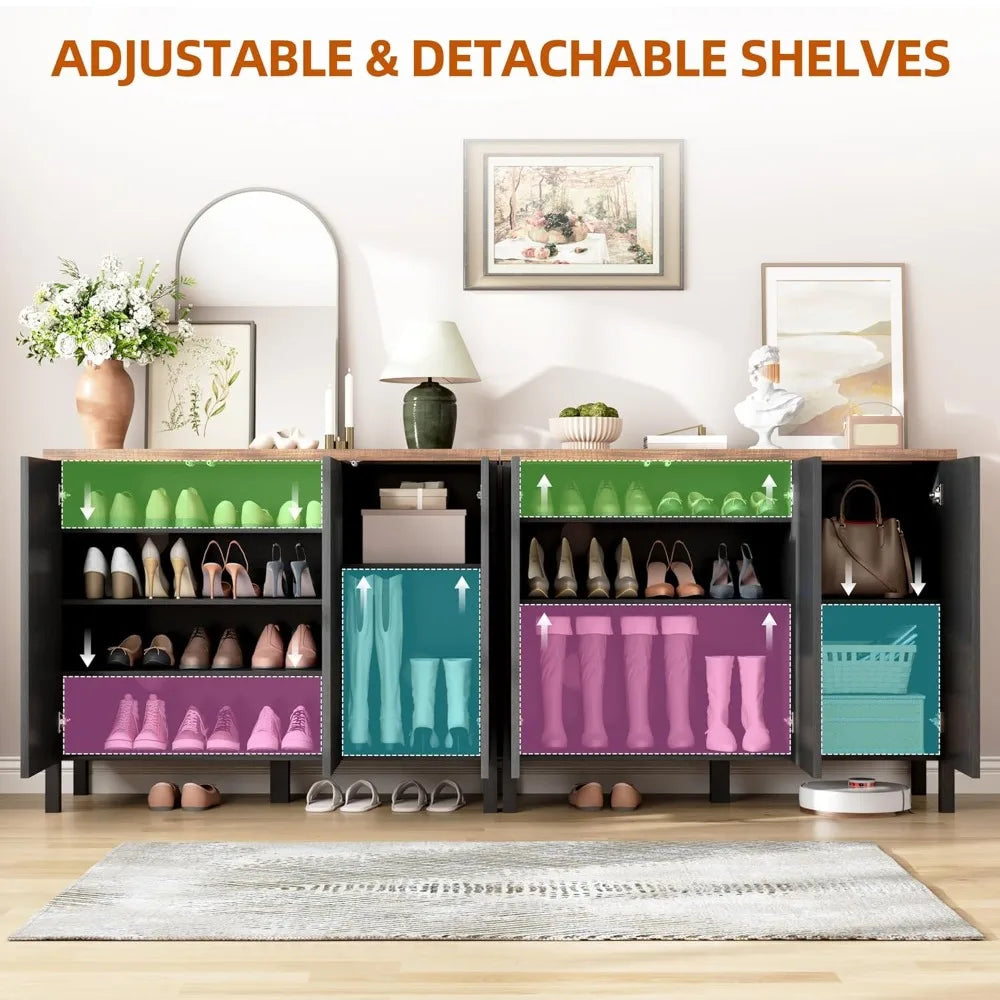 XIAOLANG Shoe Cabinet With 3 Doors And Hidden Storage Entryway