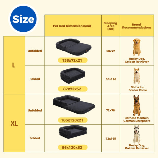 PAWZ Road Foldable Dog Bed Plush With Non Slip Bottom
