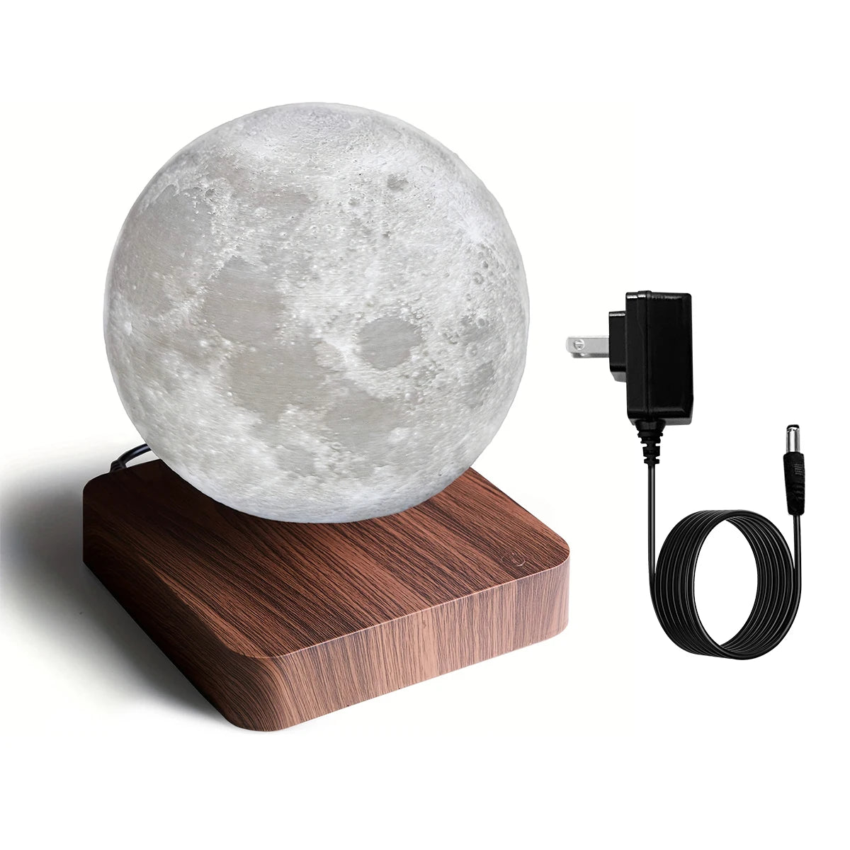 Mexllex Magnetic Floating Moon Lamp With Wooden Base LED Light