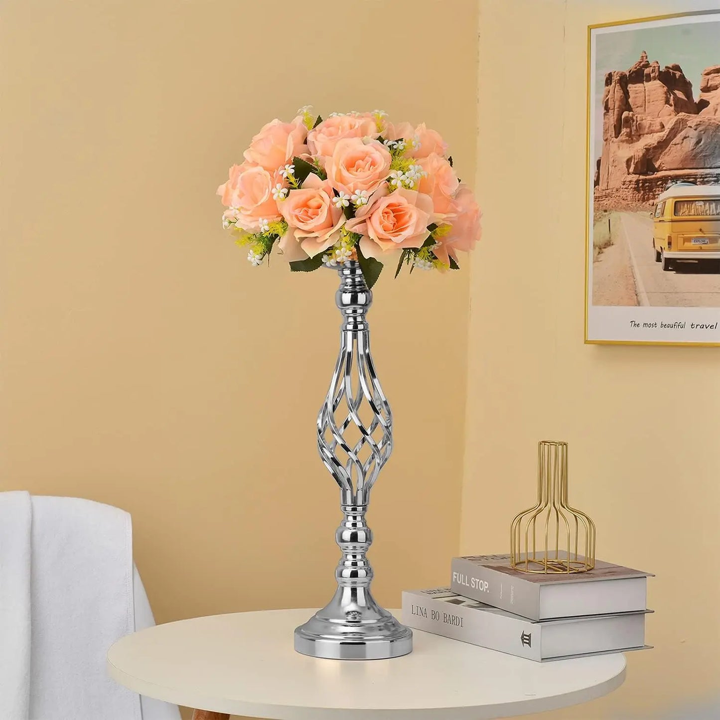Set Of 6 Metal Flower Vases Centerpiece For Weddings