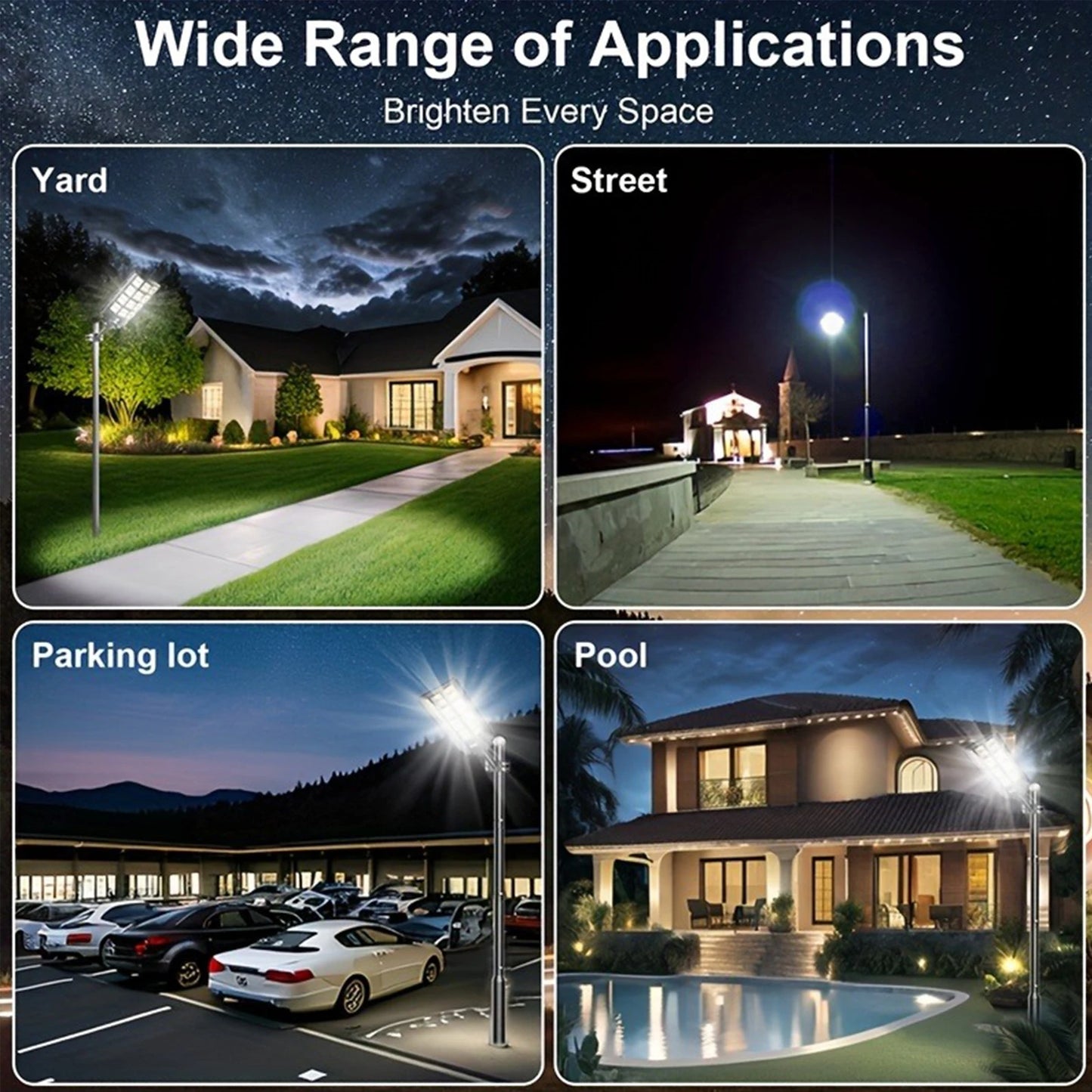 KIQUNE 5000W Solar Street Light With Motion Sensor Remote Control