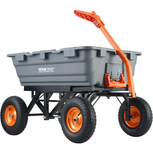 XMSJ Heavy Duty Garden Dump Cart 1500lbs Capacity Utility