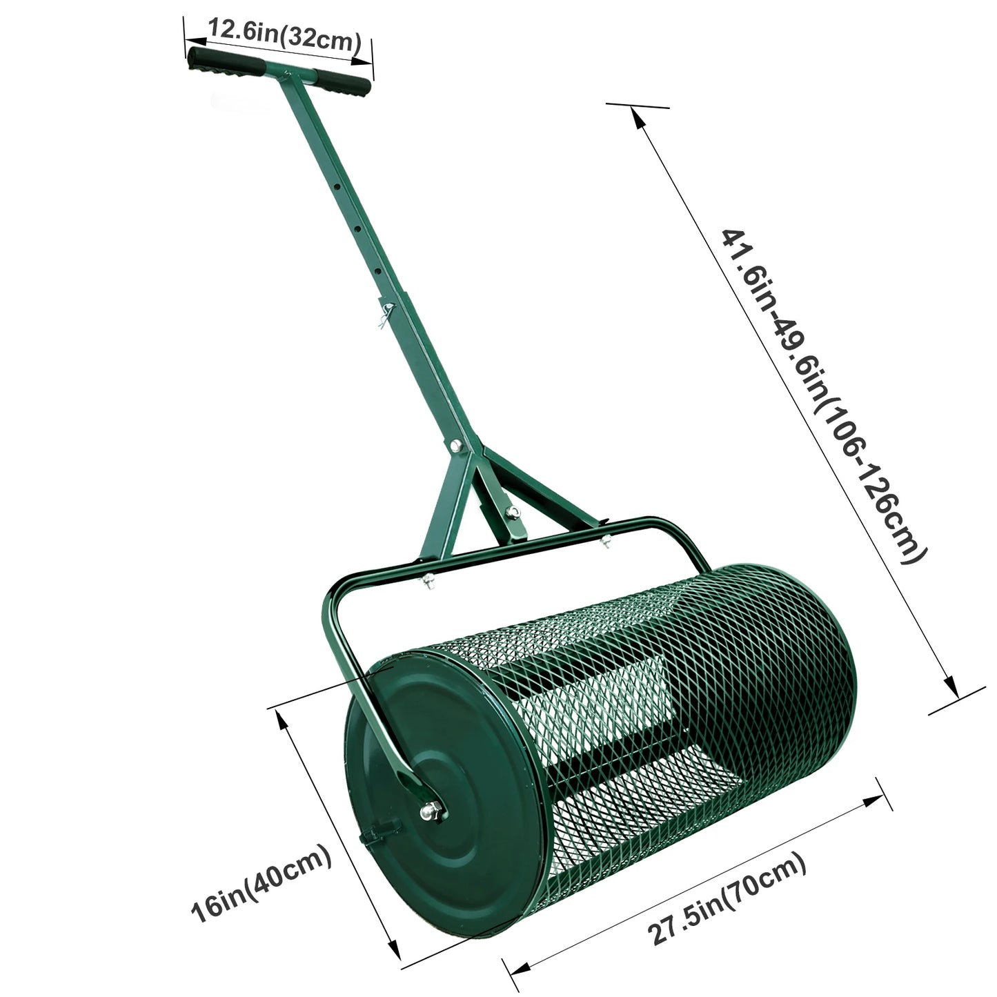 T Shape Handle Compost Peat Moss Metal Mesh Manure Spreader