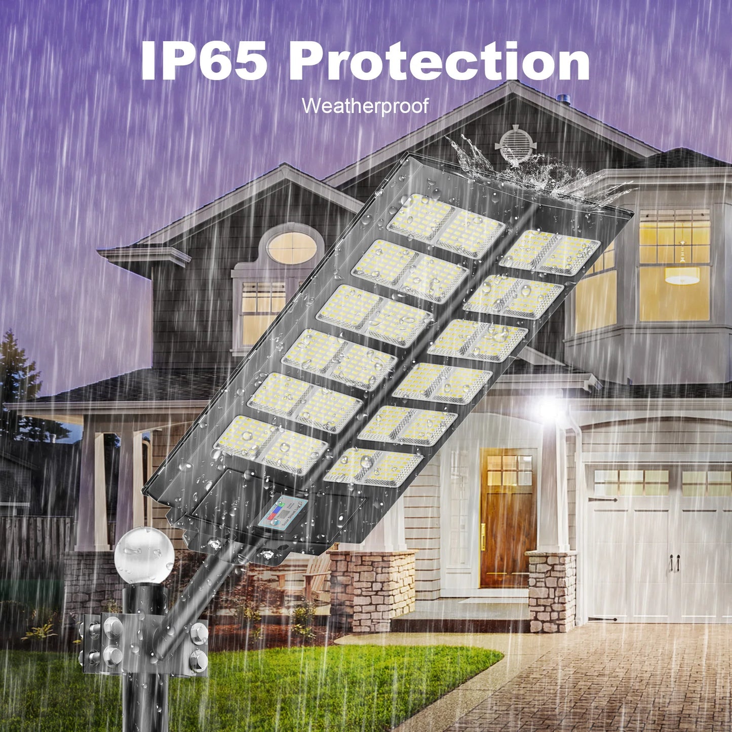 Two Pack 5000W Solar Street Lights Outdoor With Motion Sensor Remote