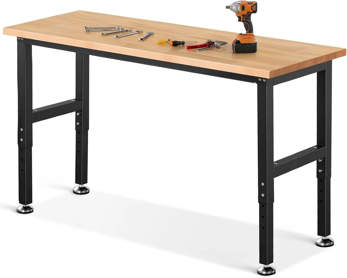 Heavy Duty Rubberwood Workbench for Garage and Woodworking Shop