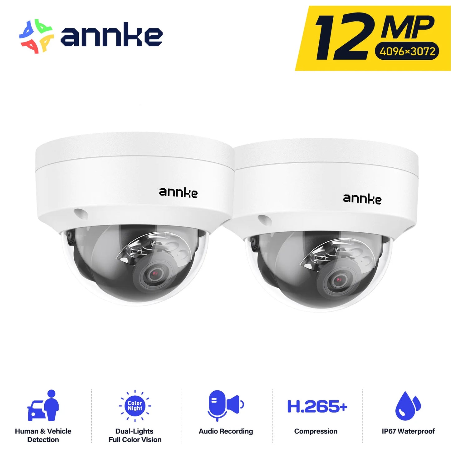 ANNKE 12MP Outdoor Dual-Light PoE Security Camera