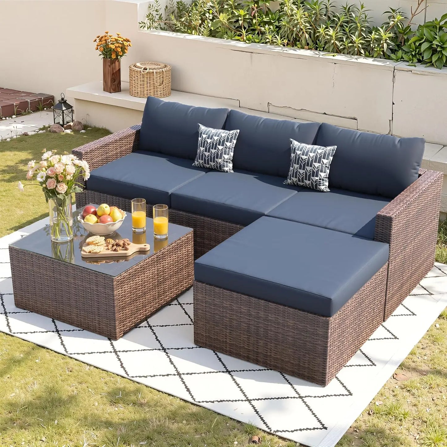 Modular Outdoor Patio Sectional Sofa Set For All Weather