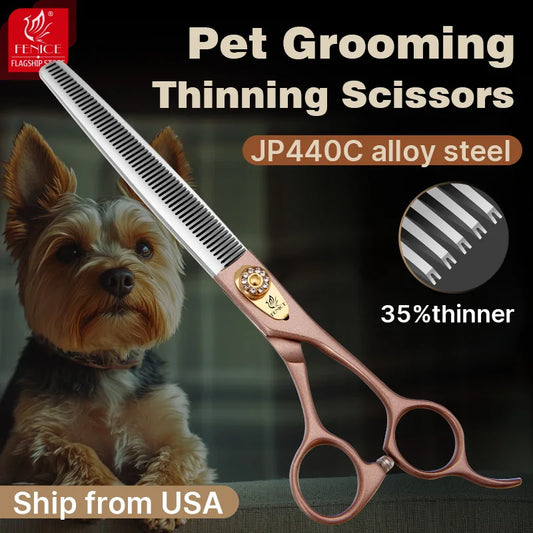 Fenice JP440C Steel Pet Thinning Scissors 35 Percent Professional