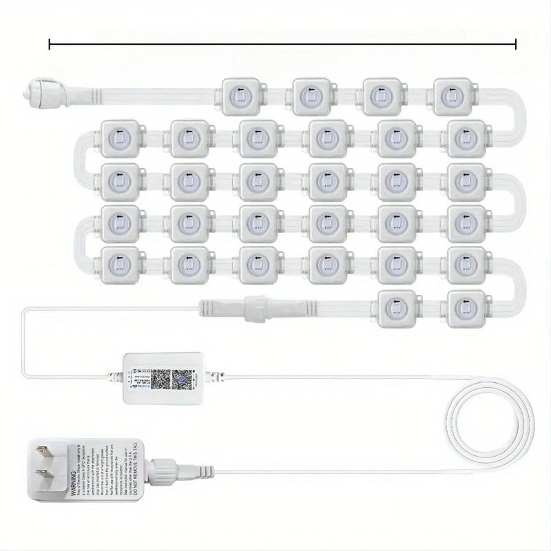 MIMIRGB Outdoor Eaves LED Light String With Bluetooth App Control