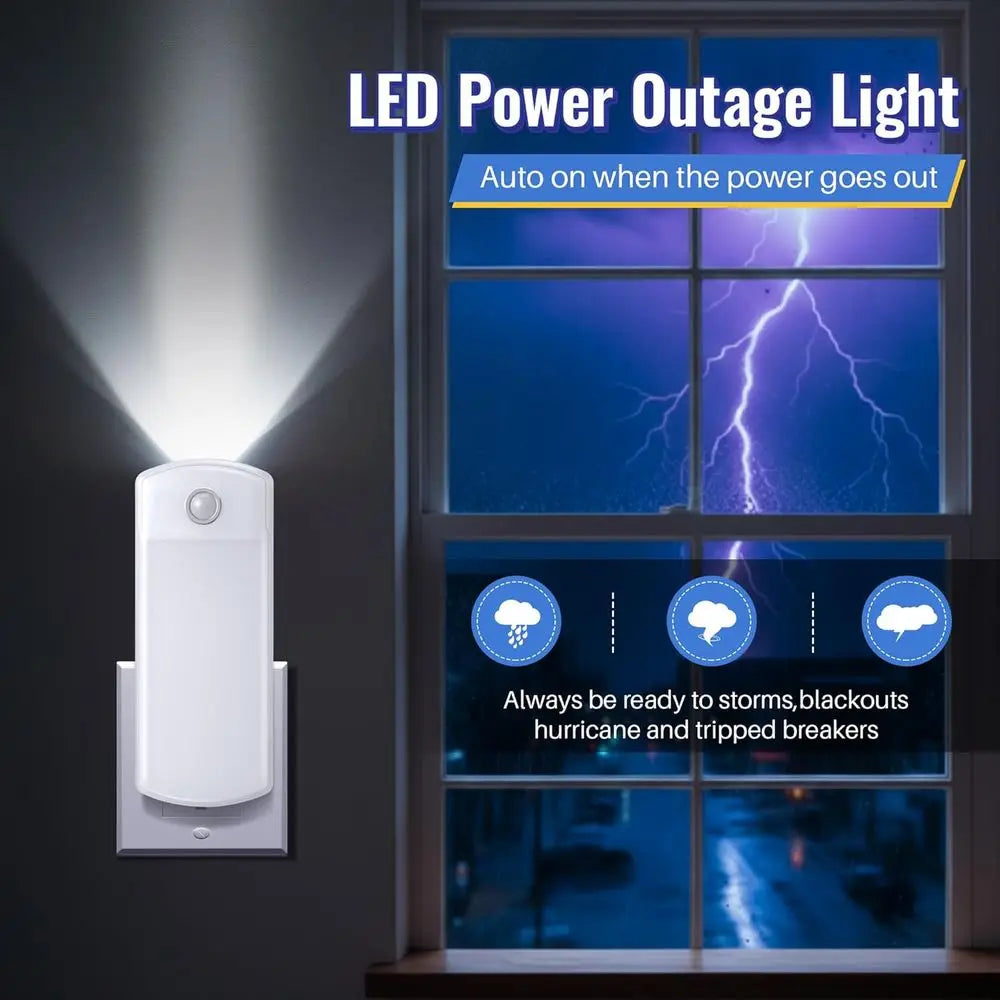 3 Pack LED Power Failure Lights With Motion Detection
