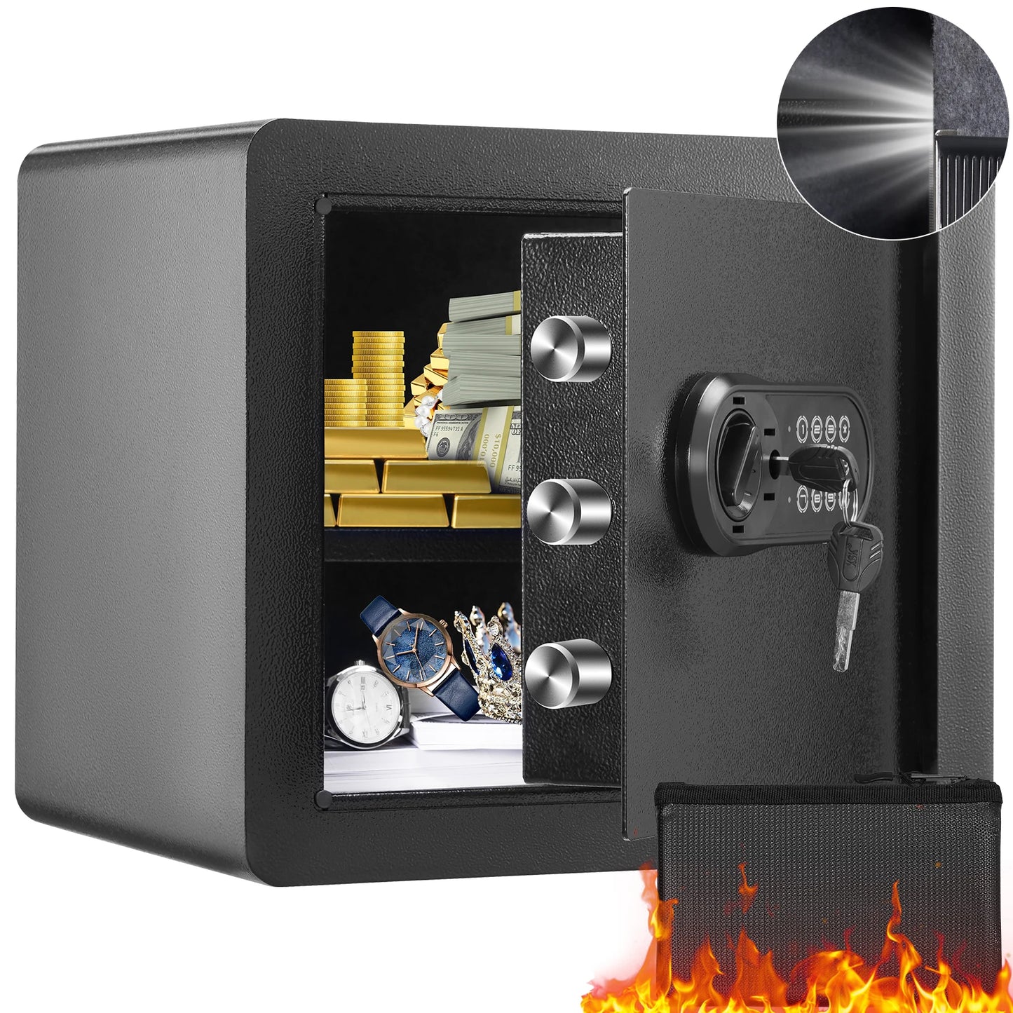 SucceBuy Electronic Safe Box With Digital Access And Override Keys