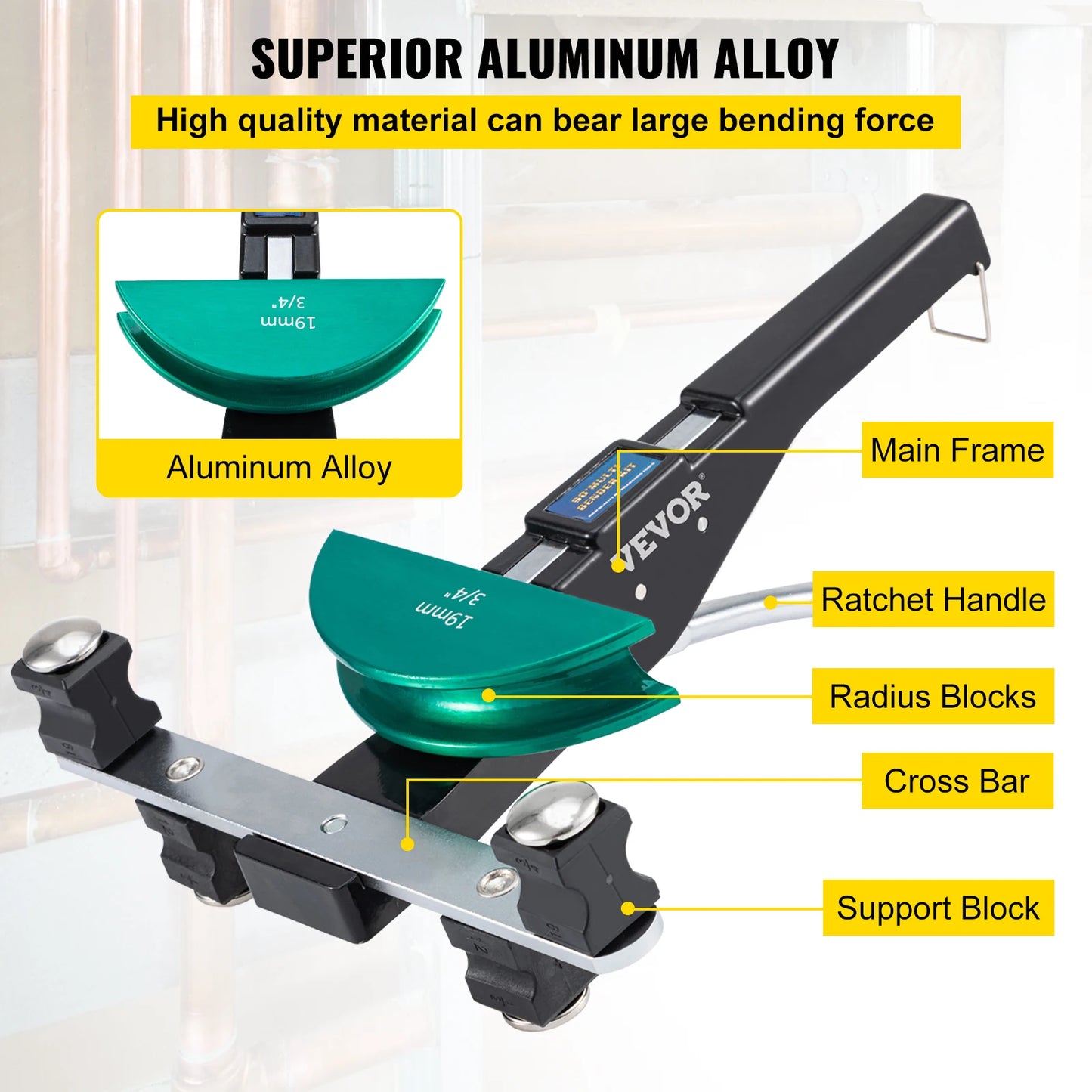 Succebuy Manual Copper Ratcheting Pipe Bender Kit With 7 Dies