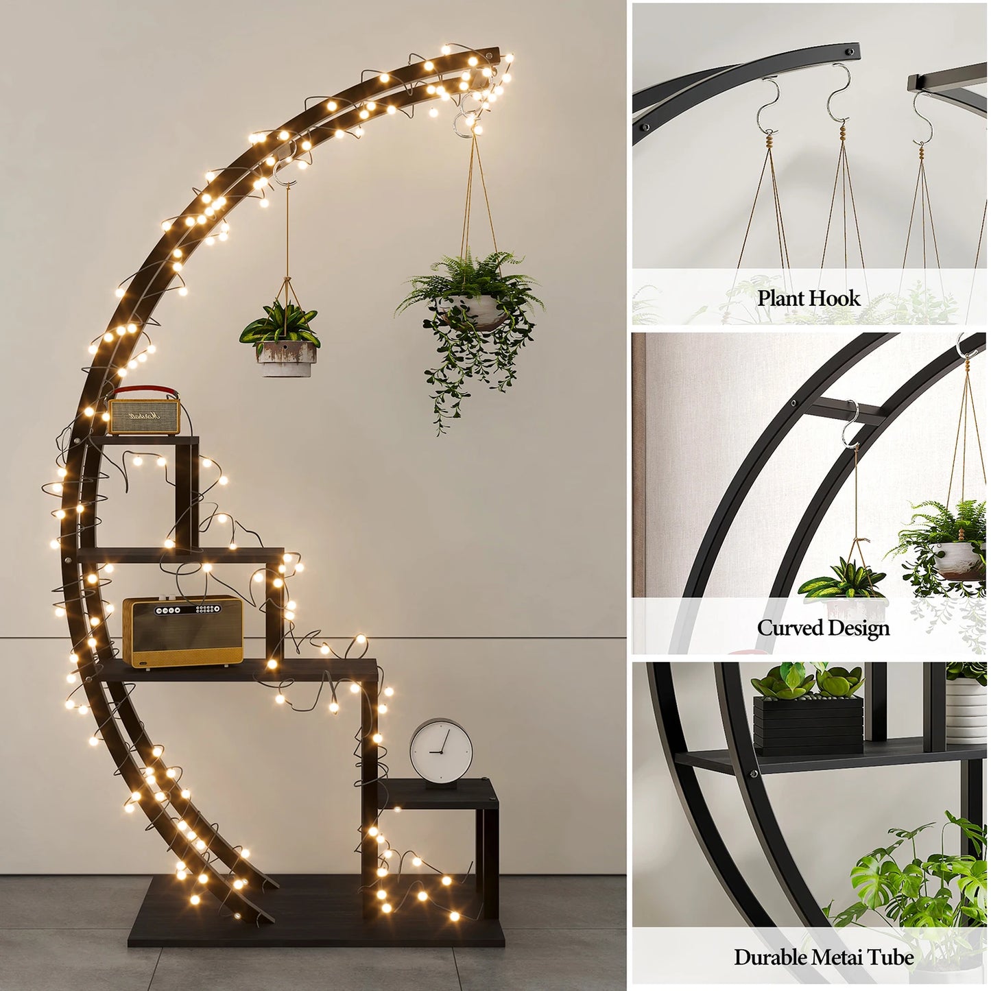 TWISTER.CK 5-Tier Flower Plant Stand Indoor Metal Rack