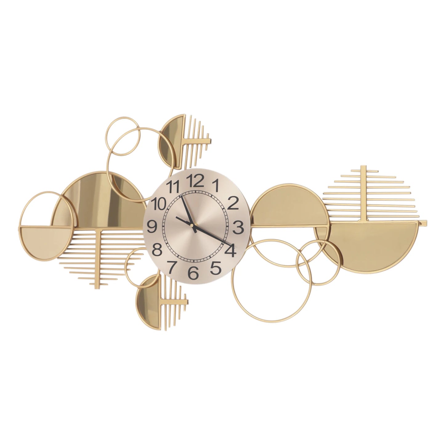 Creative Modern Metal Wall Clock Battery Operated Silent Decorative