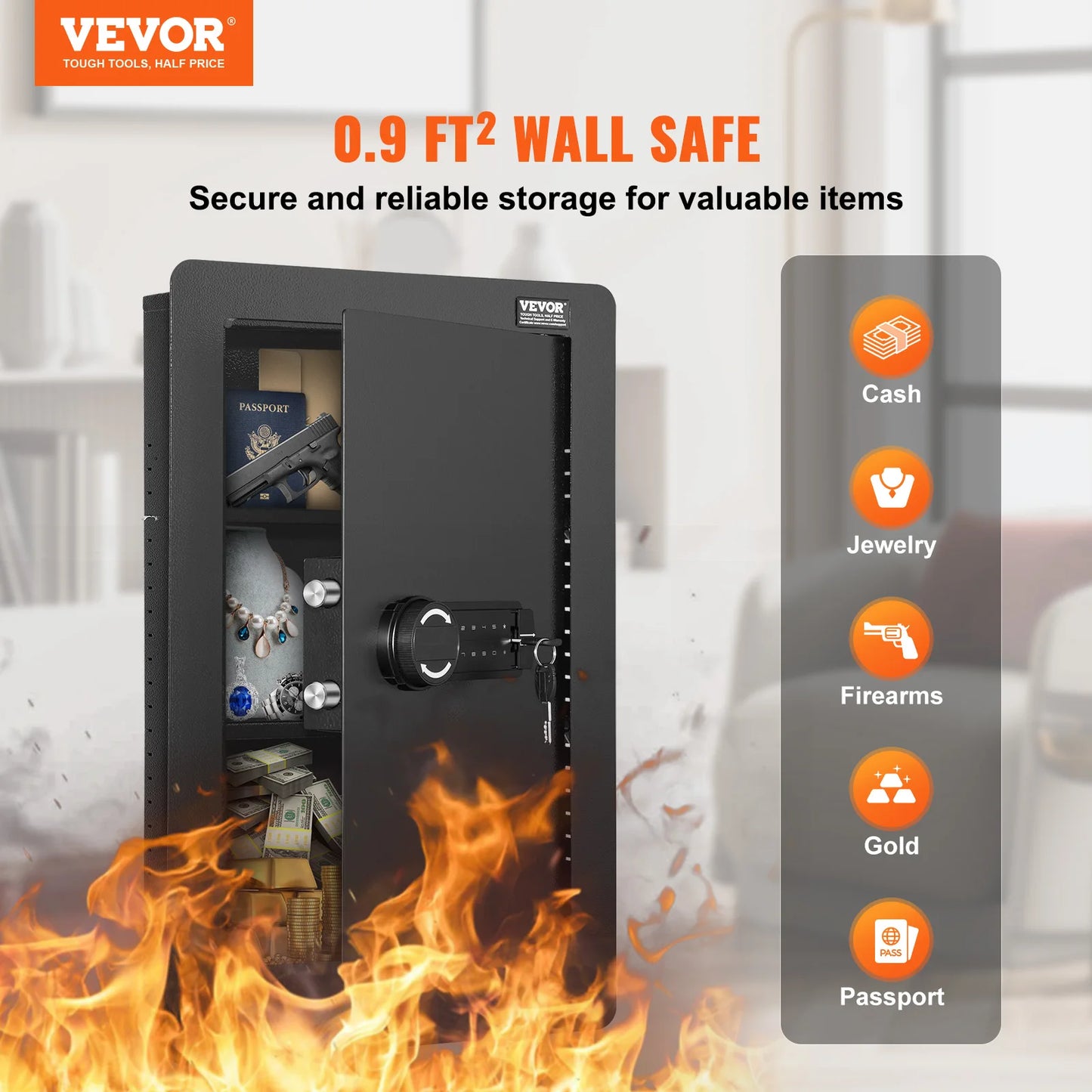 SucceBuy Wall Safe With Keypad Hidden In Wall