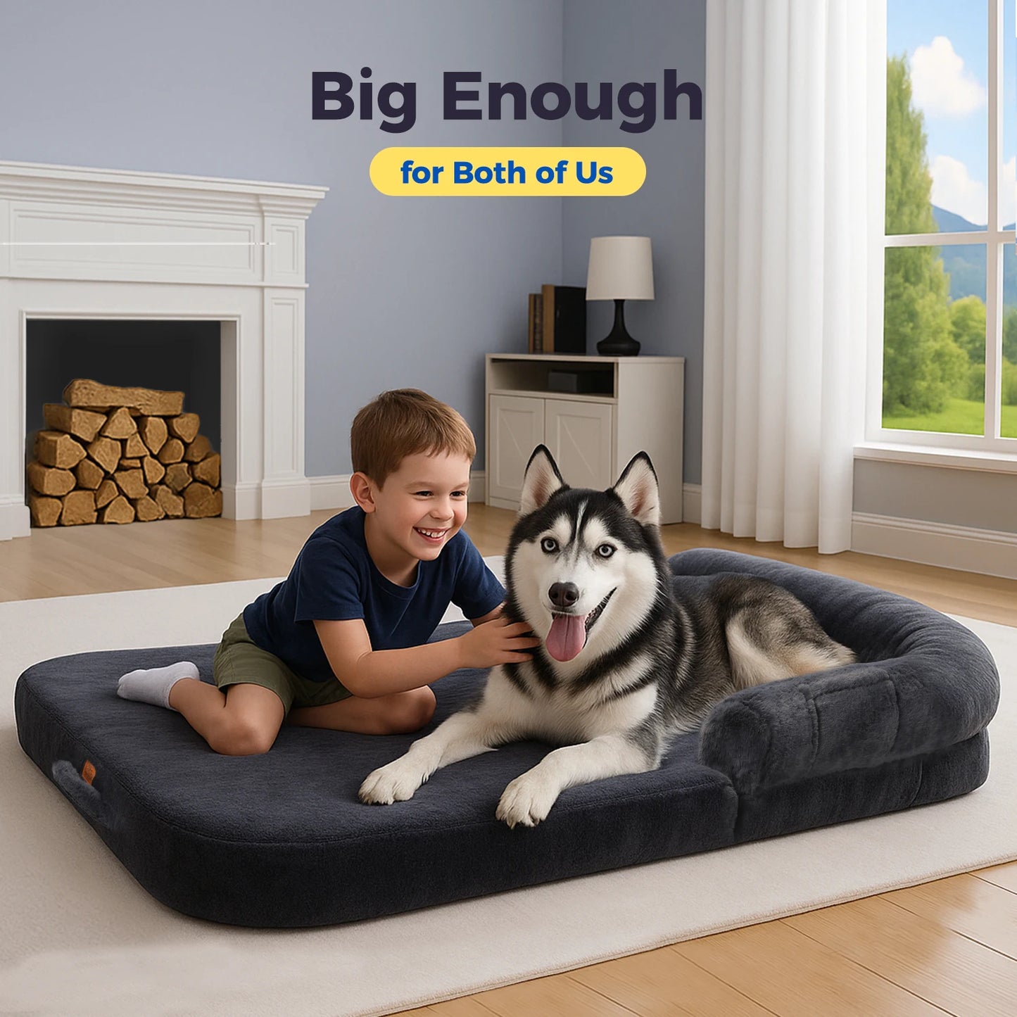 PAWZ Road Foldable Dog Bed Plush With Non Slip Bottom