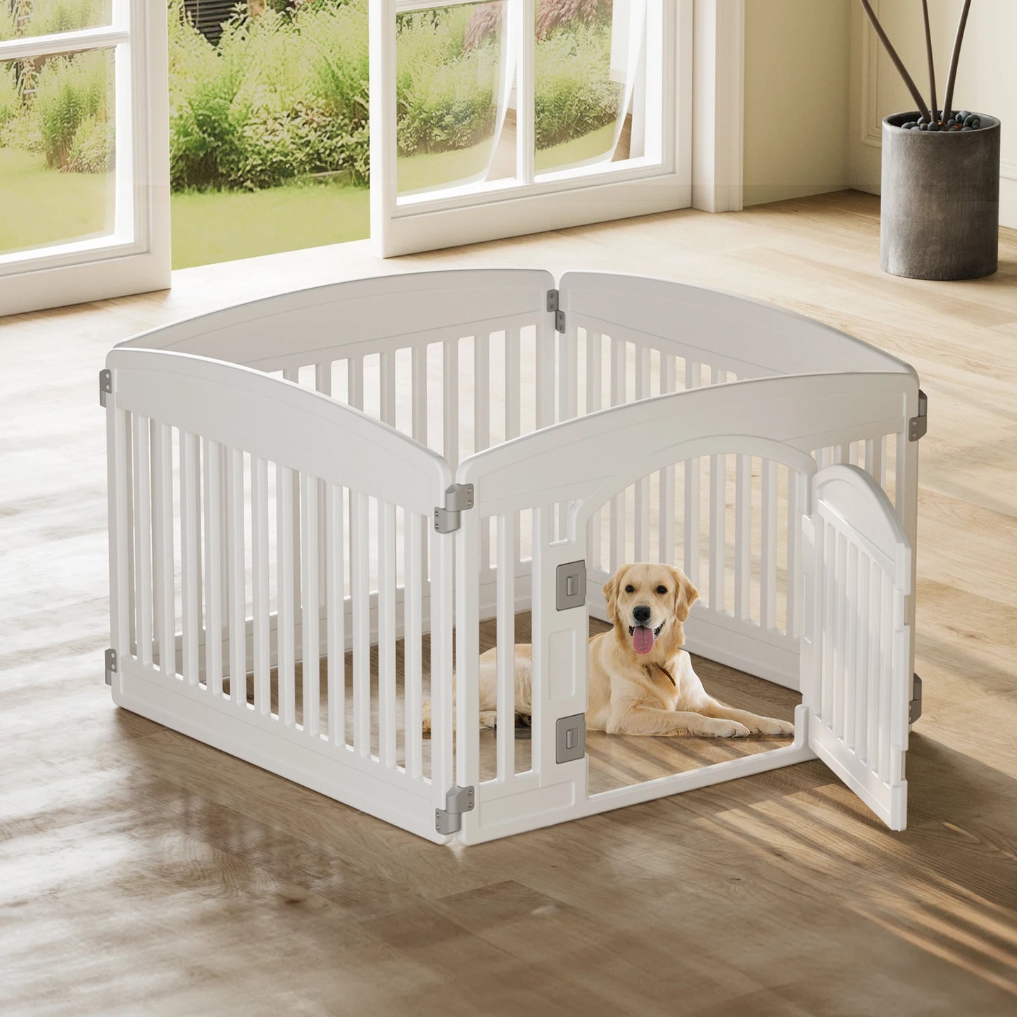 JHK Plastic Dog Playpen Durable Portable Pet Fence
