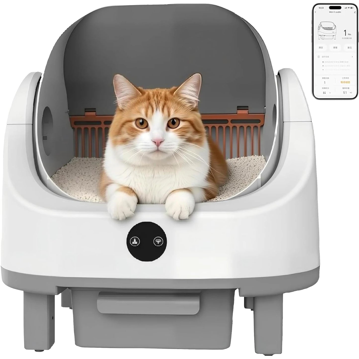 HiMISS Automatic Self-Cleaning Litter Box With Open-Top App Control