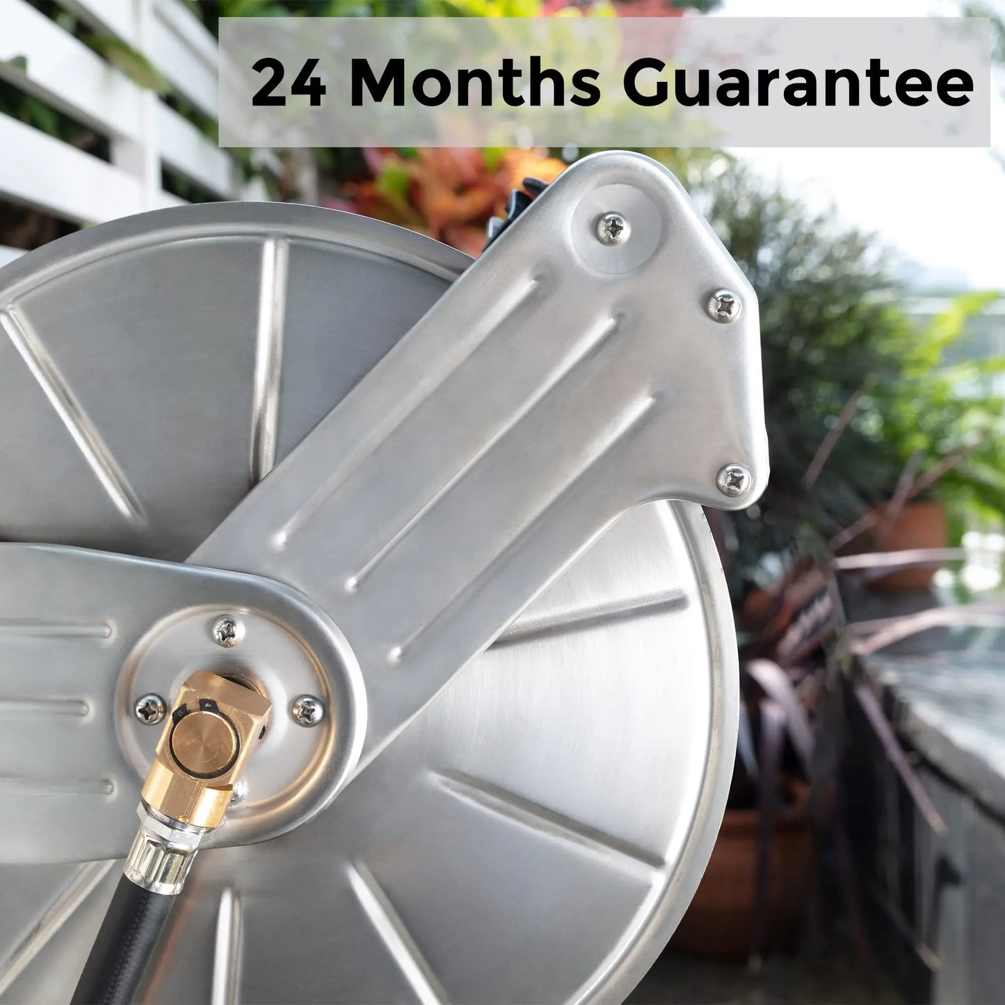 Giraffe Tools Stainless Steel Garden Hose Reel Wall Mount