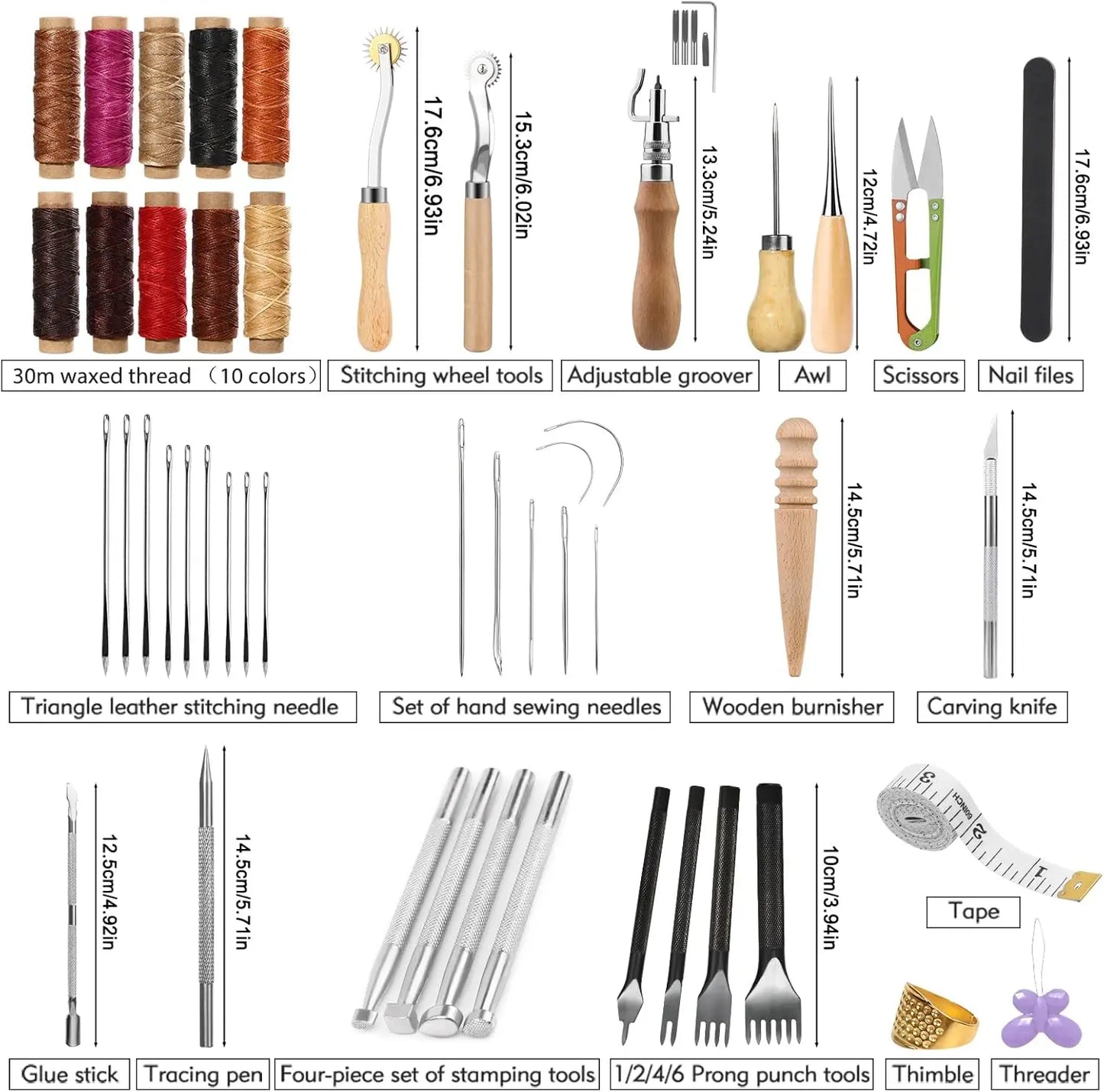 Leather Craft Kit With Storage Bag And Tools For DIY