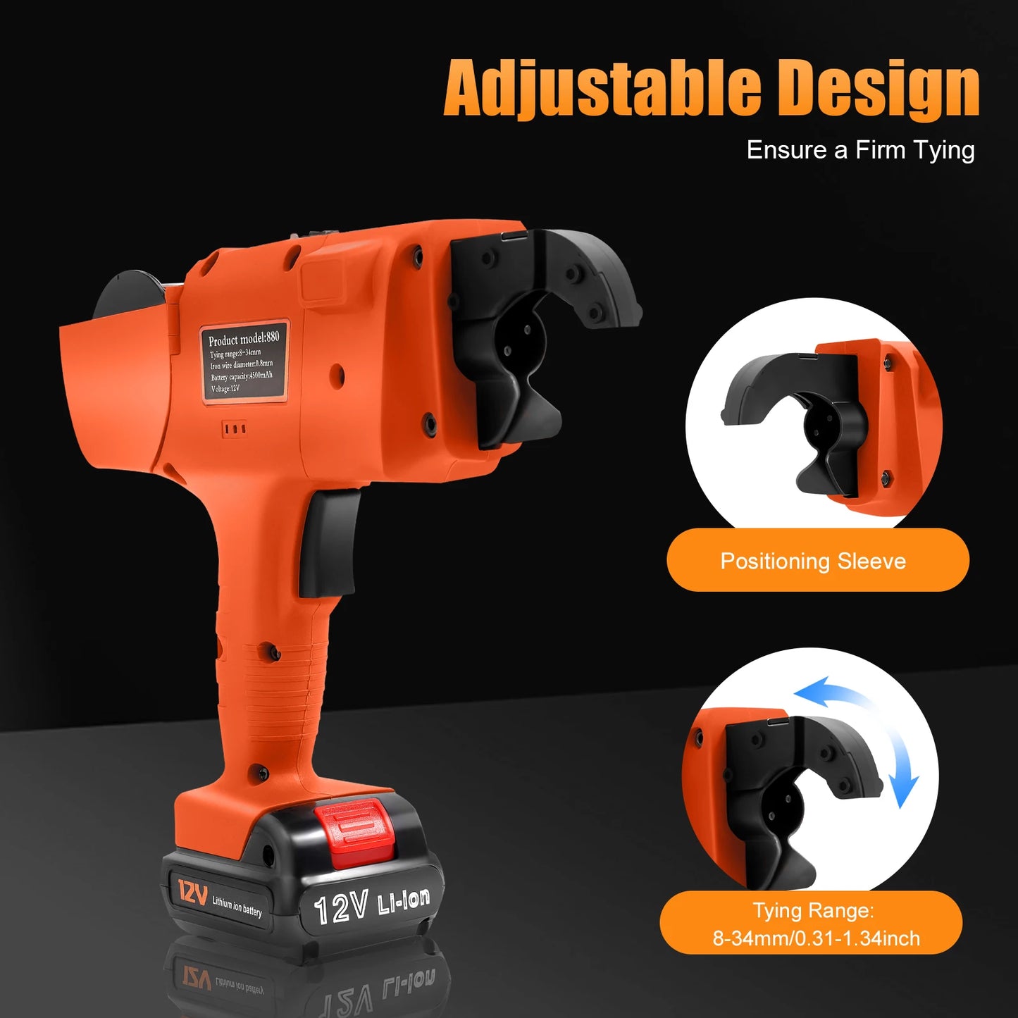 Automatic Handheld Rebar Tying Tool 12V Battery Powered for Construction