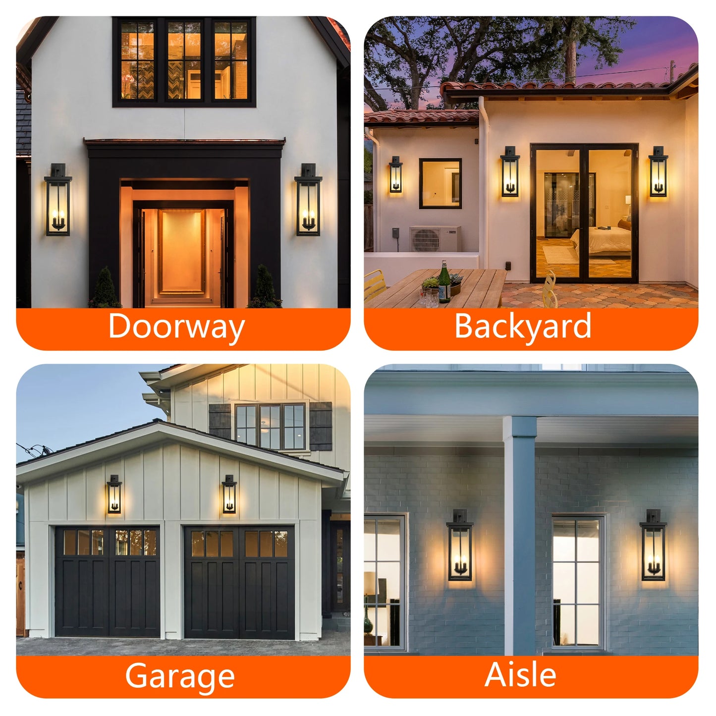 ARLGSITE Outdoor Wall Lantern With Dusk To Dawn Sensor And Clear Glass