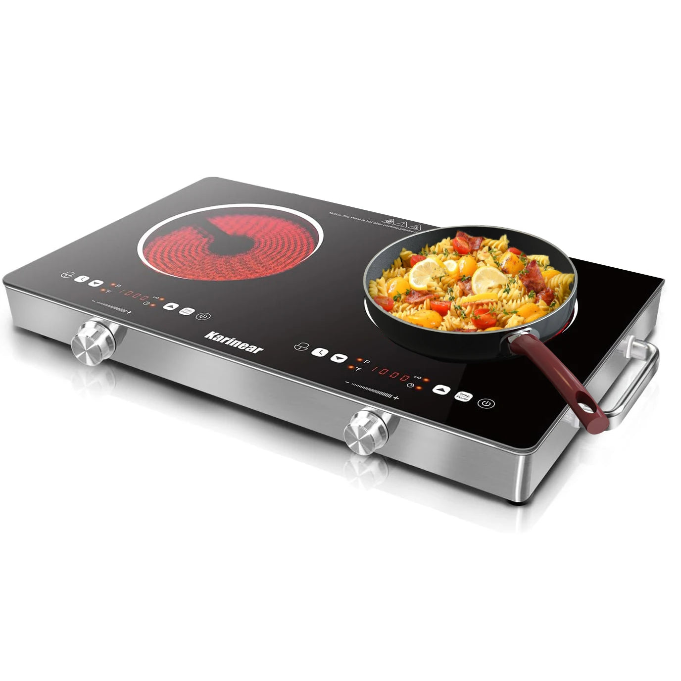 Karinear Ceramic Hob Dual Zone 3200W Plug-In Electric Cooker