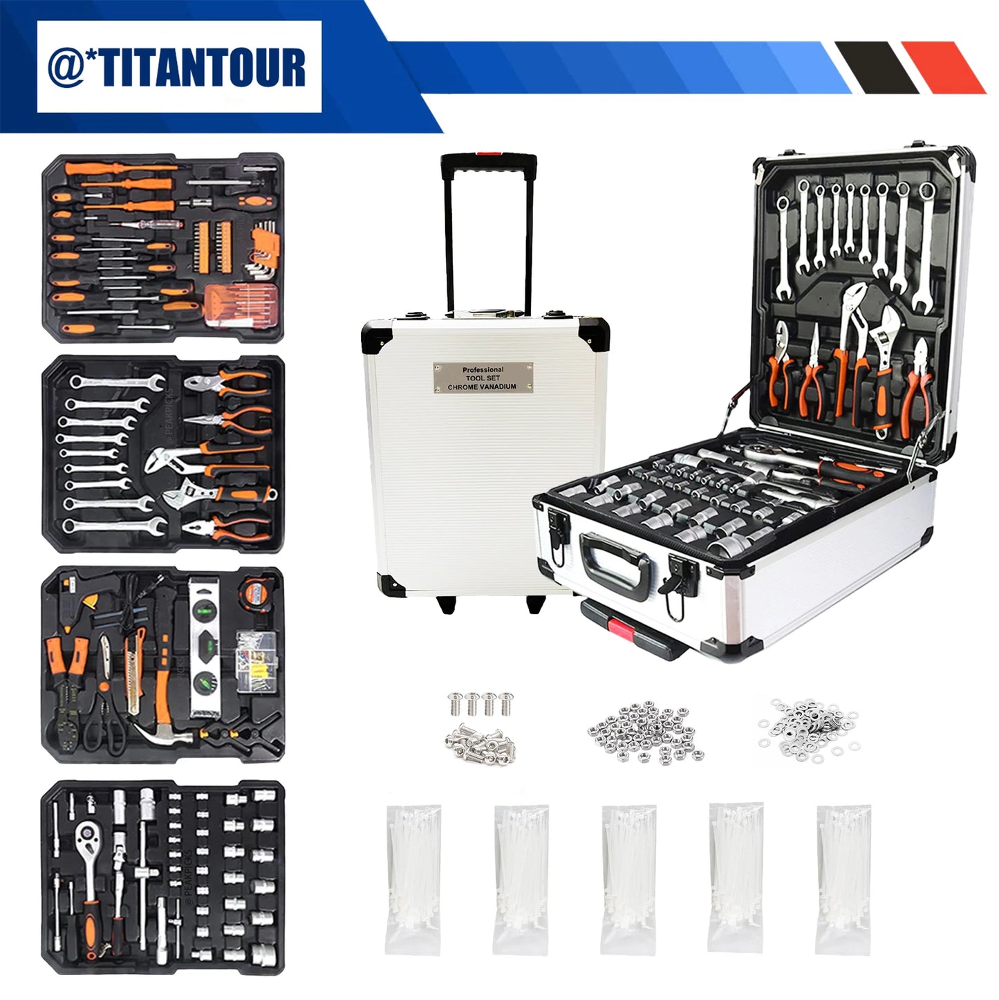 999-Piece Professional Industrial Repair Tool Set for Home and Automotive