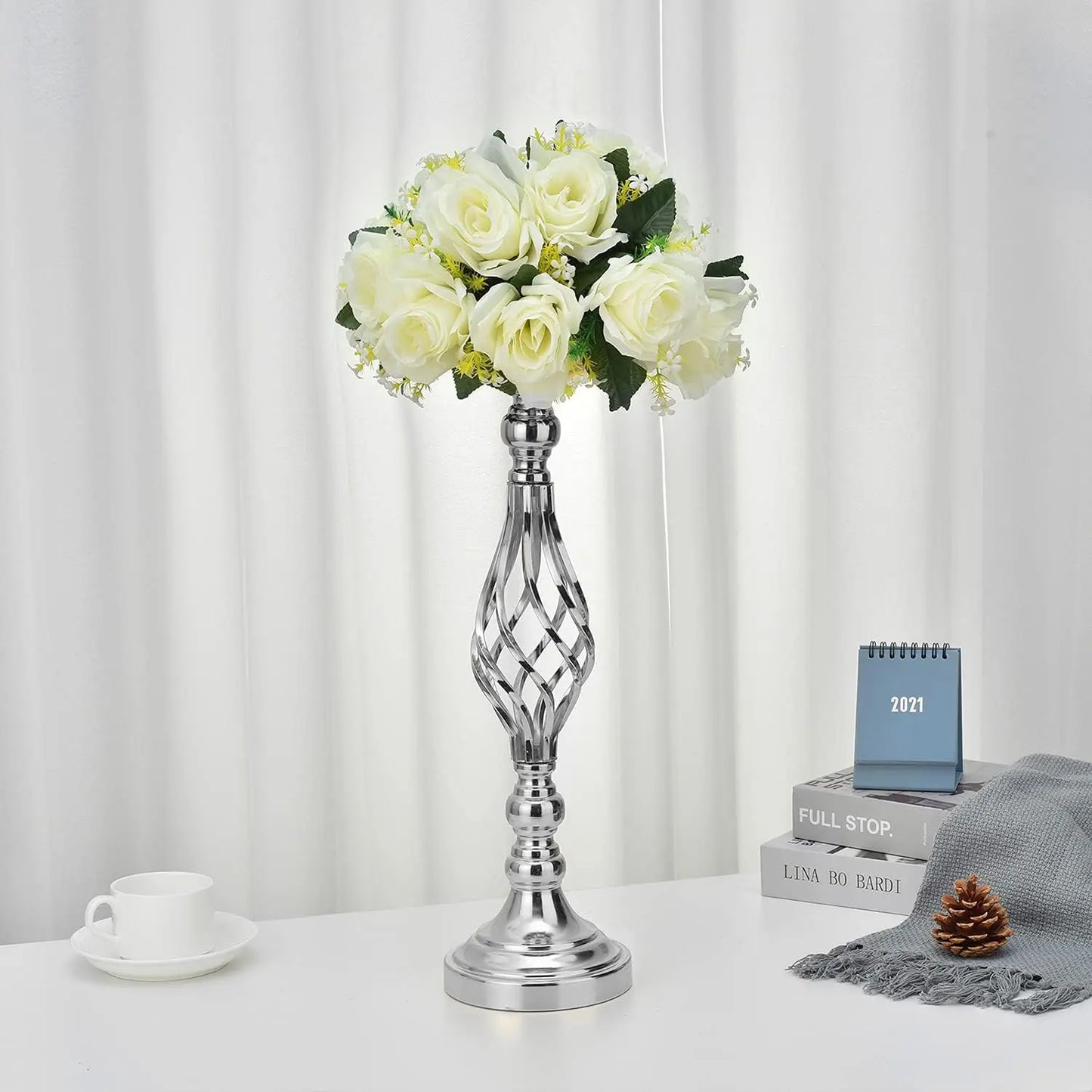 Set Of 6 Metal Flower Vases Centerpiece For Weddings