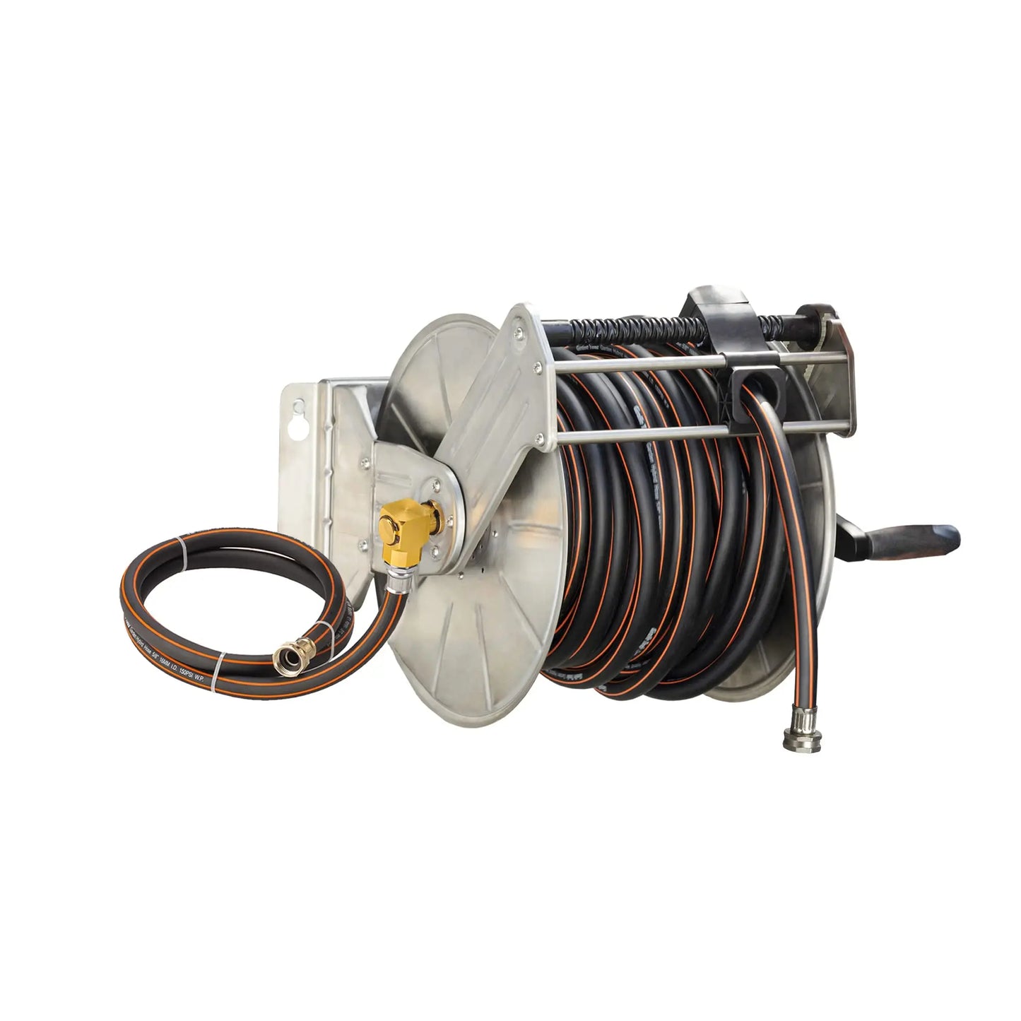 Giraffe Tools Stainless Steel Garden Hose Reel Wall Mount