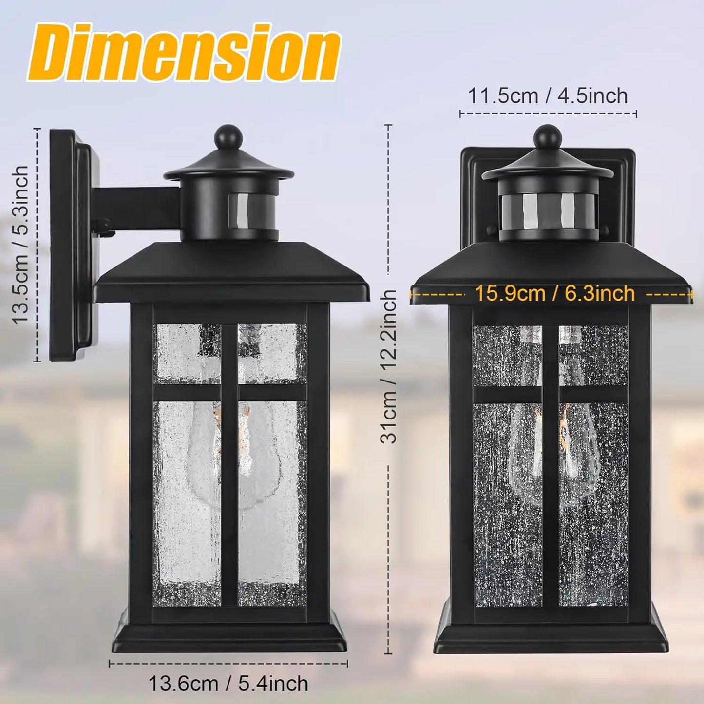Outdoor Motion Sensor Wall Lights Two Pack Dusk To Dawn